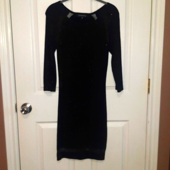 (XS)🌼🤎Dynamite Lurex Bodycon Dress with Sheer Details Blk/Copper Metallic🌼🤎 - Picture 2 of 8